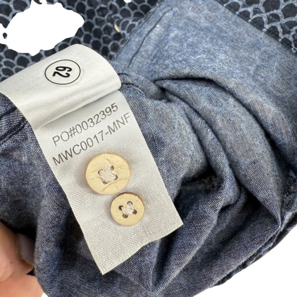 Faherty Shirt Mens XXL Pre-Owned‎ Blue/Gray Geometric Pattern Organic Cotton - Picture 12 of 12